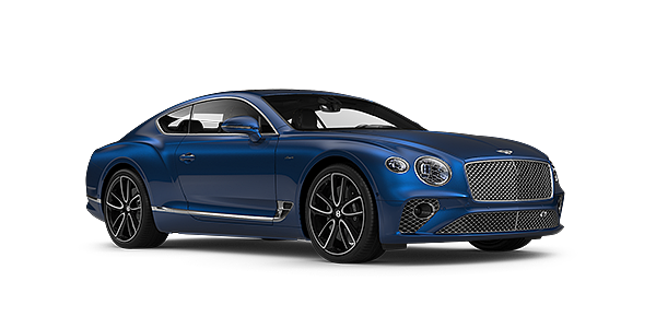 Bentley Surrey Bentley GT Azure coupe in Sequin Blue paint front 34